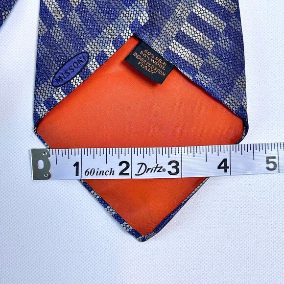 MISSONI Vintage Missoni Geometric Men's Neck Tie Silk & Wool 56" - Picture 3 of 5